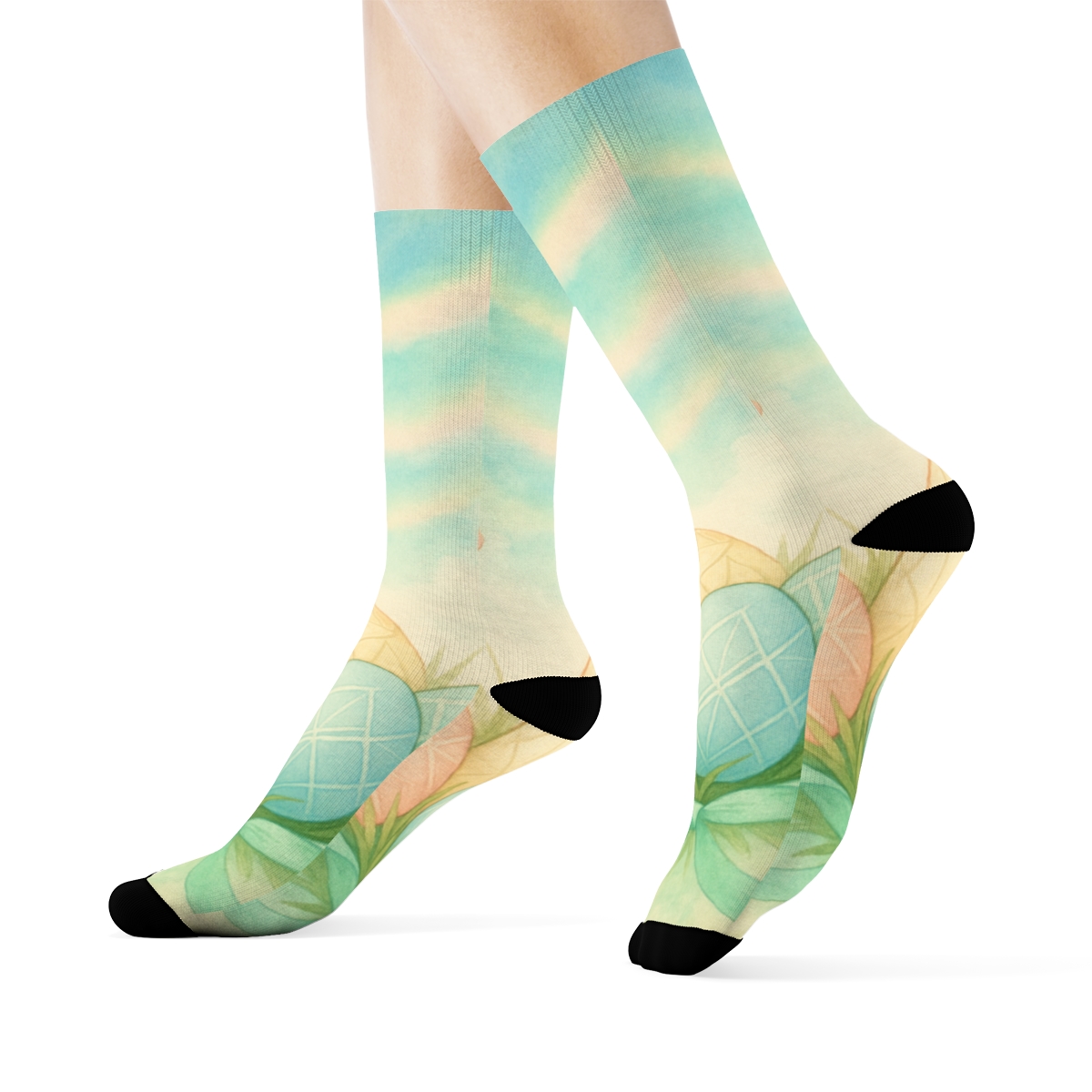 Spring Eggshell Aurora Garden sports performance socks