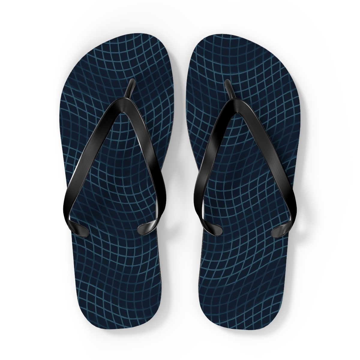 Moire Orbit Interference Weave designer logo flip flops