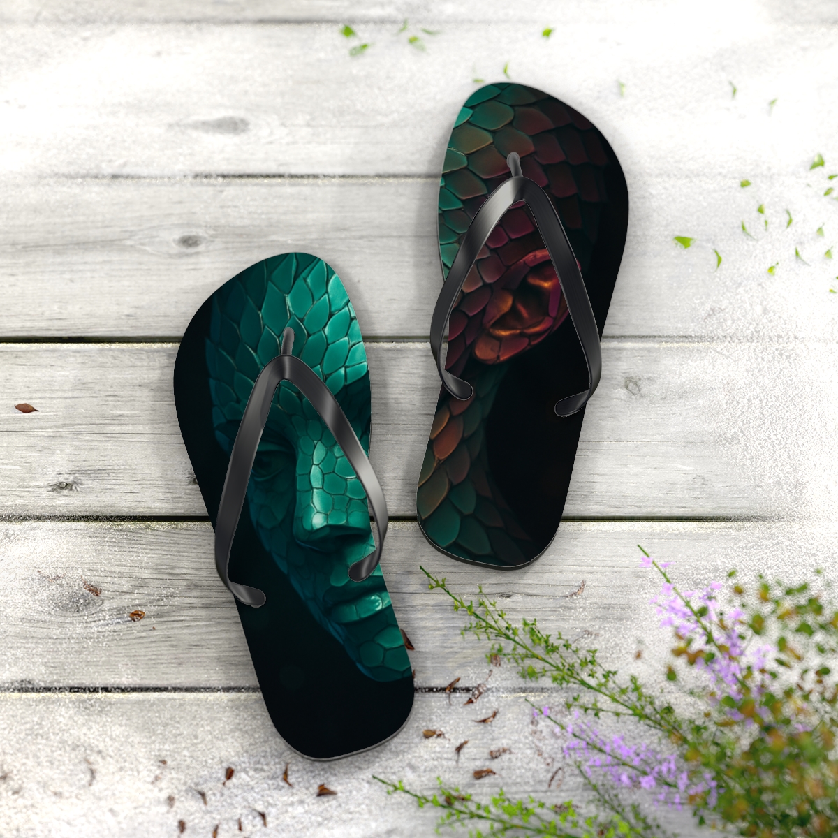 Chameleon Prism Shift trendy printed flip flops