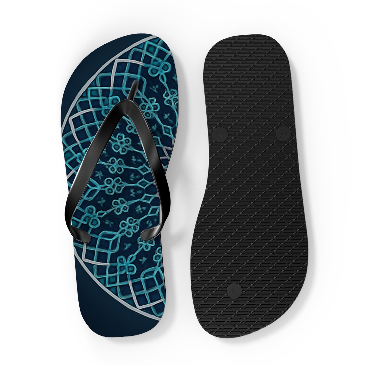 Prismatic Lattice Rosette custom flip flops