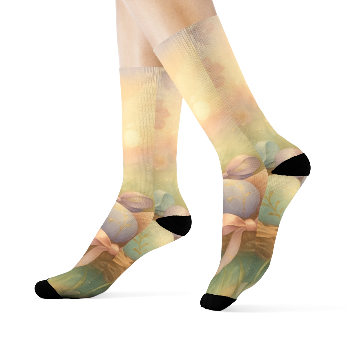 Easter Dawn Ribbon Garden trendy colorful socks