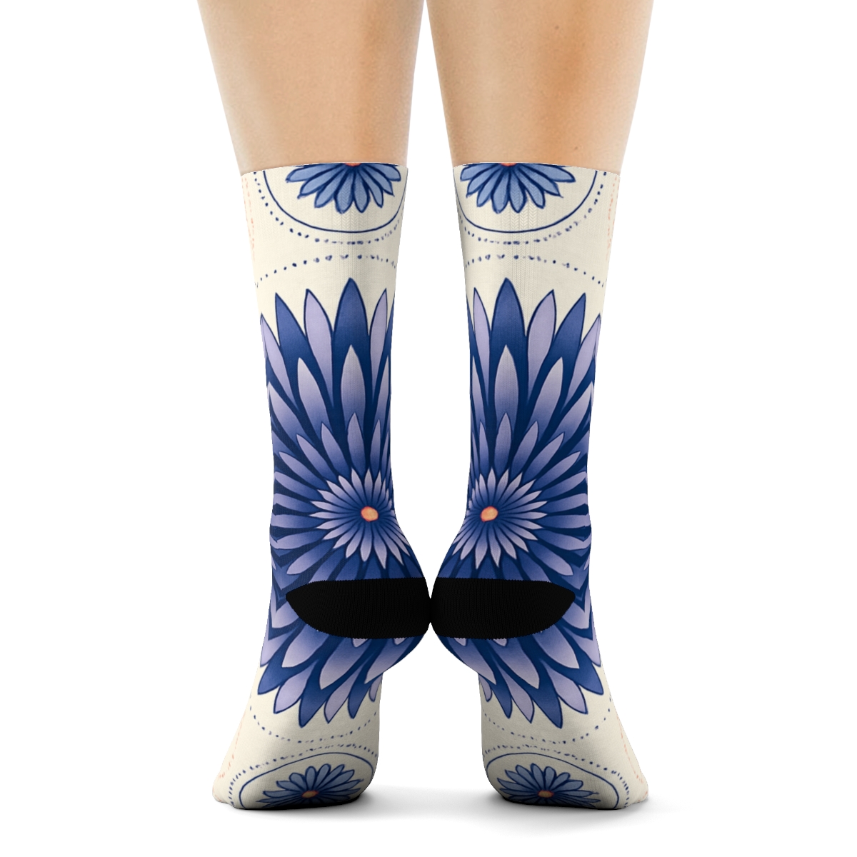 Chrysanthemum Pulse Rosette Array unique printed socks