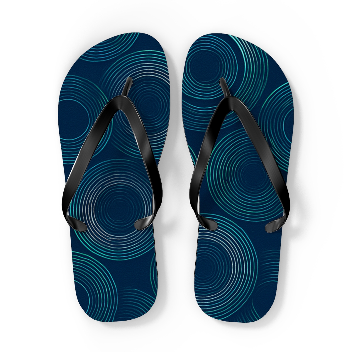 Moire Orbit Weave designer logo flip flops