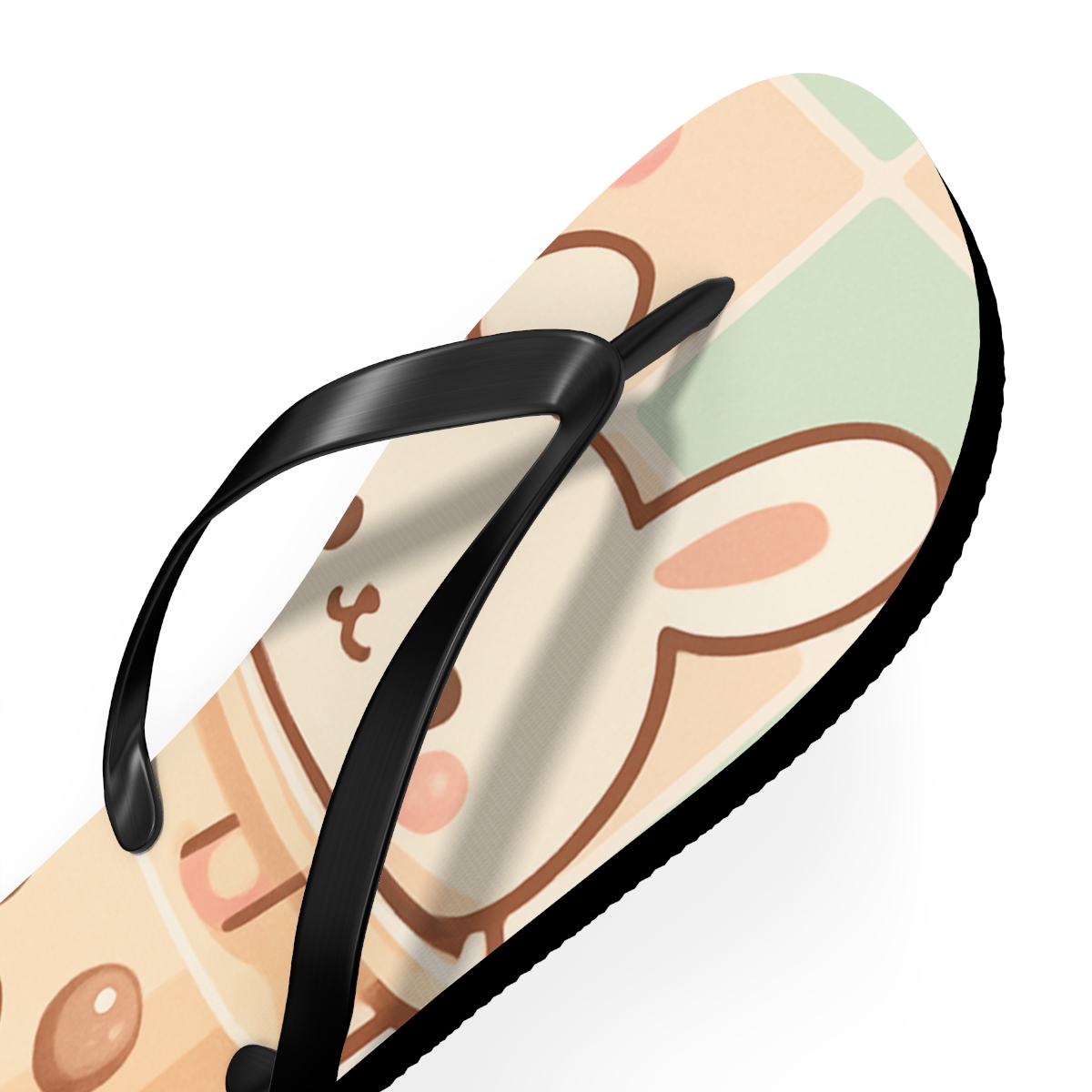 Pastel Boba Bunny Walks Flip Flops