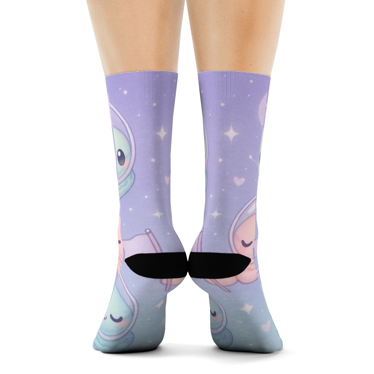Cosmic Macaron Astronauts personalized cozy socks