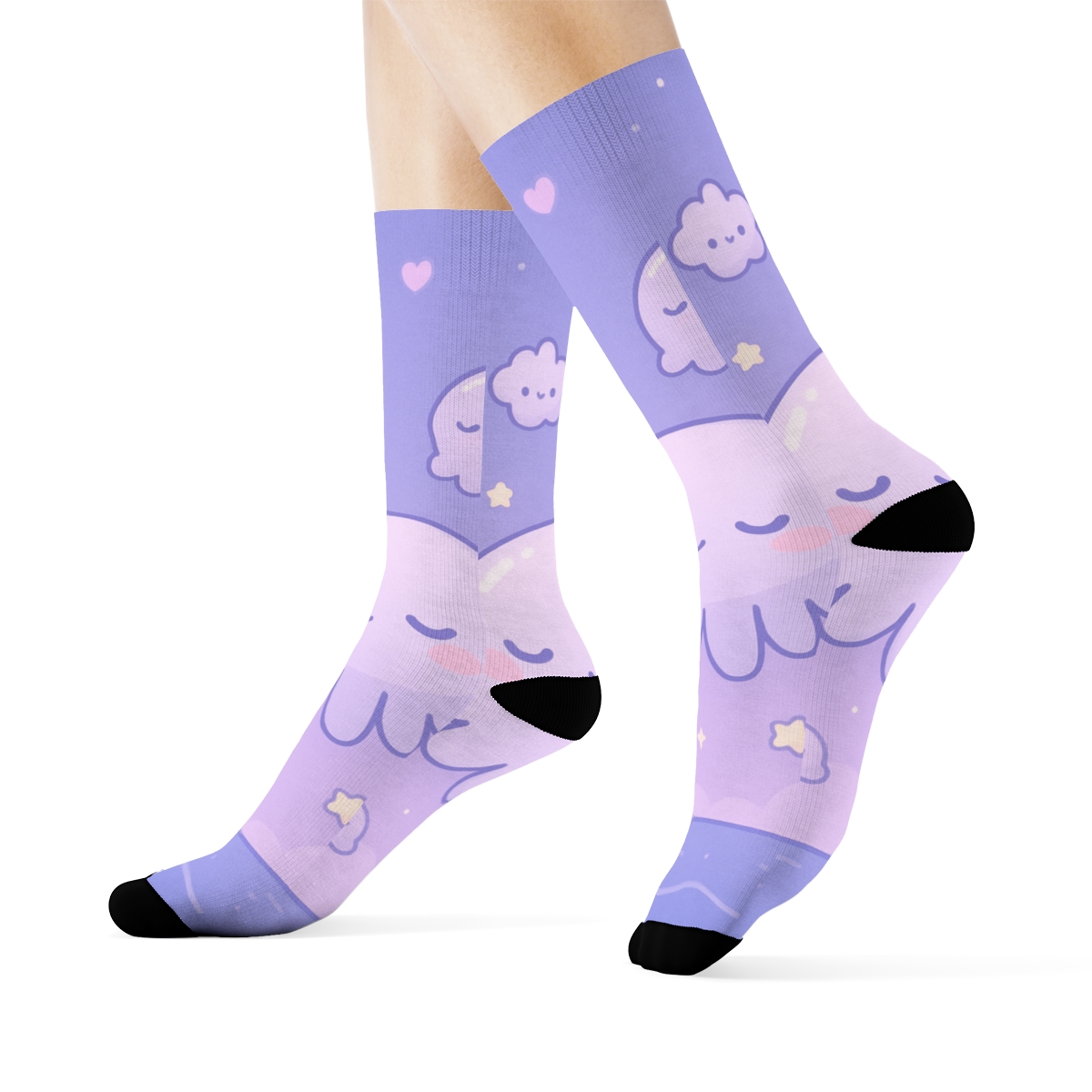 Sleepy Moon Jelly Puffs stylish patterned socks