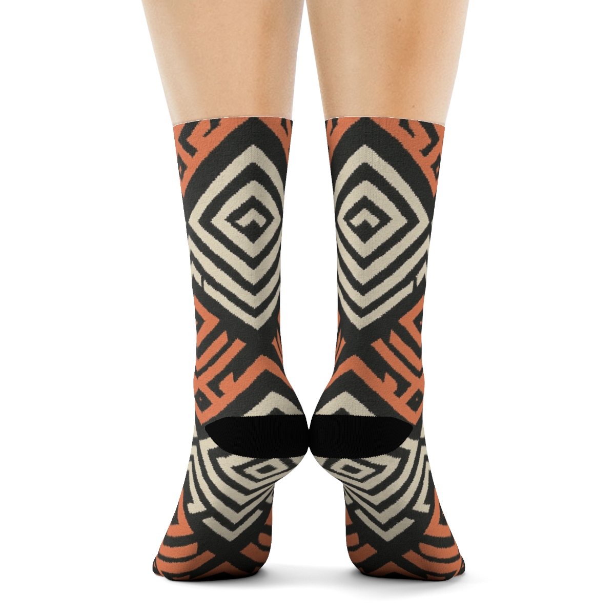 Fractal Chevron Step Mosaic designer logo socks