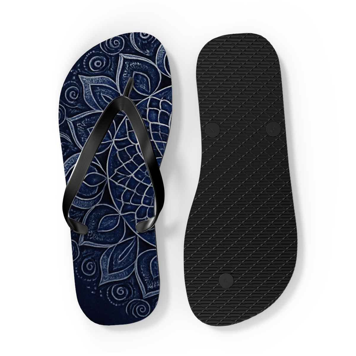 Fractal Sunwheel Lattice trendy printed flip flops