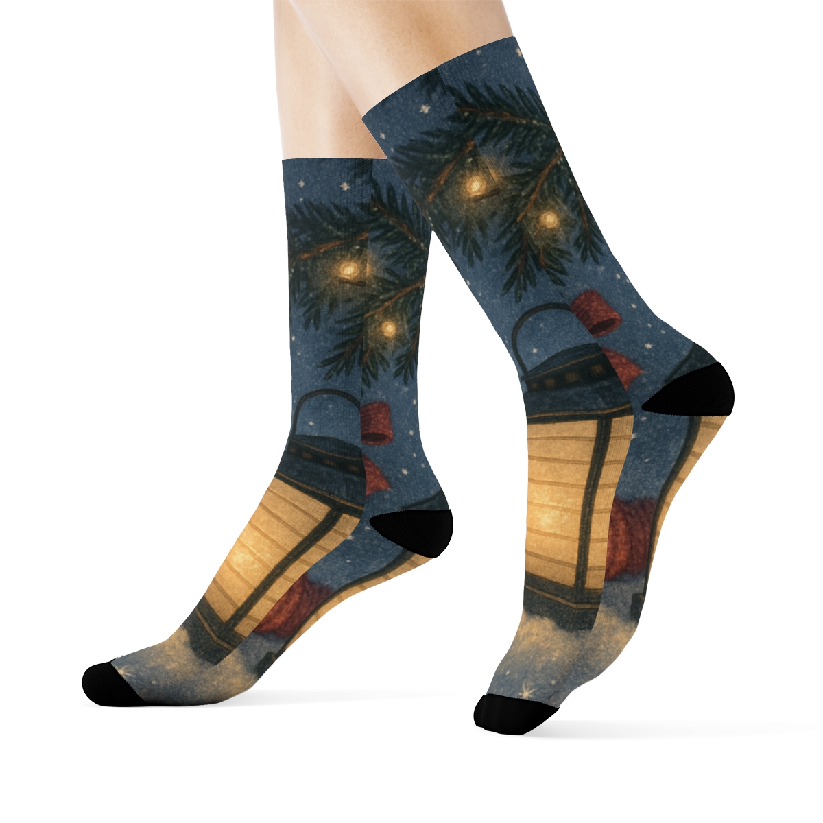 Lantern Snowfall Serenade custom socks