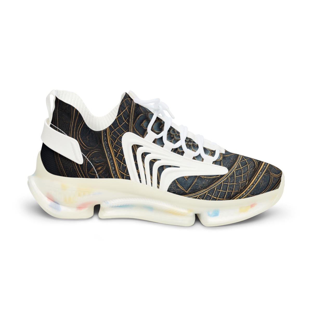 Fractal Orb Weave personalized athletic sneakers