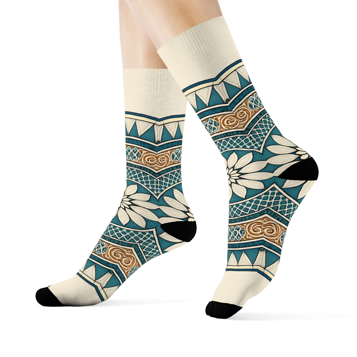 Luminous Lattice Rosette comfortable cotton socks