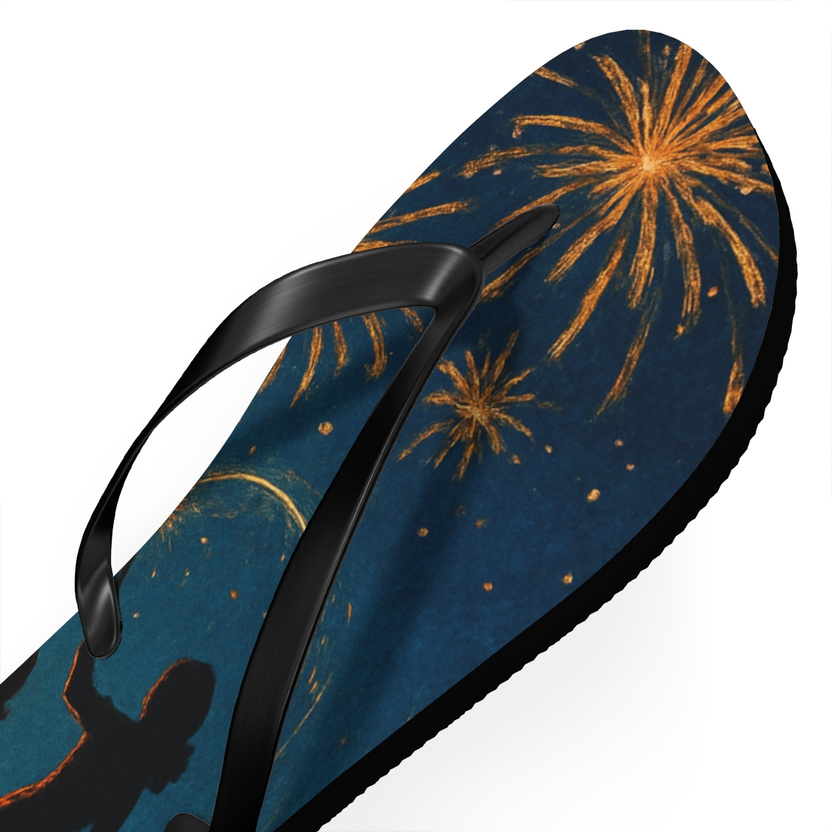 Midsummer Bonfire Fireworks designer logo flip flops