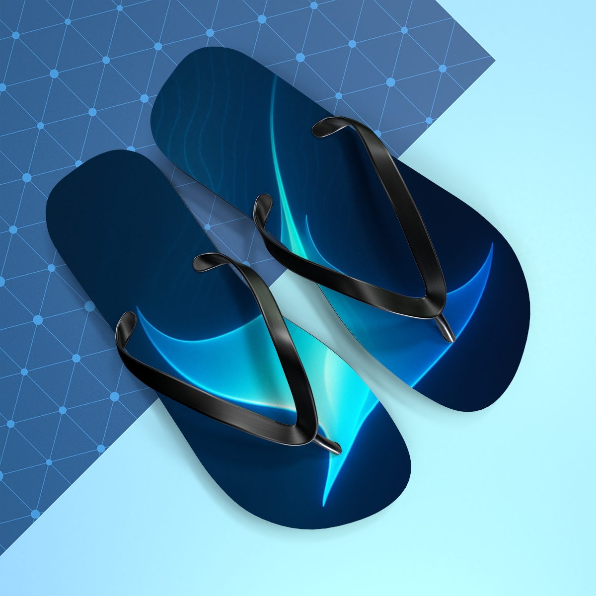 Fractal Pulse Of The Electric Manta trendy printed flip flops