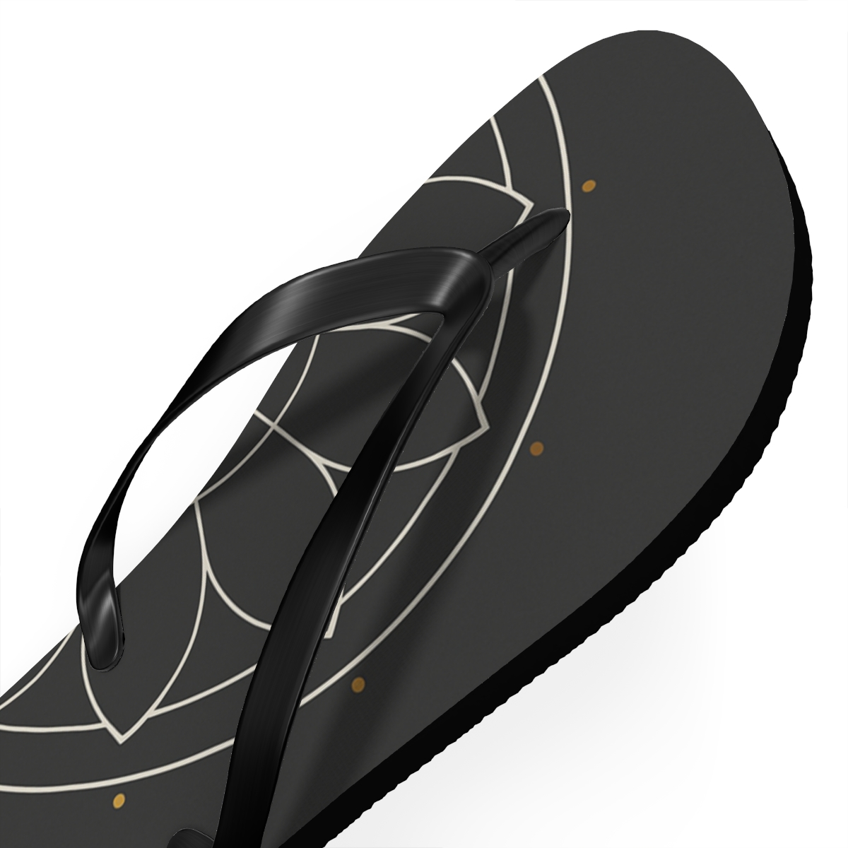 Minimal Orbit Petal Dial designer logo flip flops