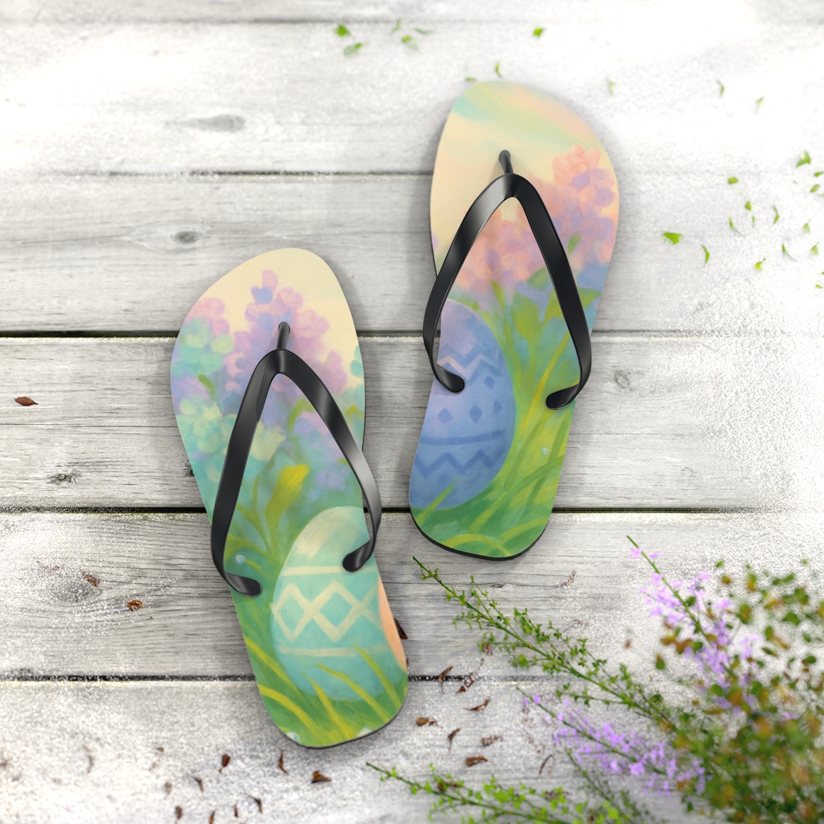 Spring Eggshell Aurora Garden soft sole flip flops