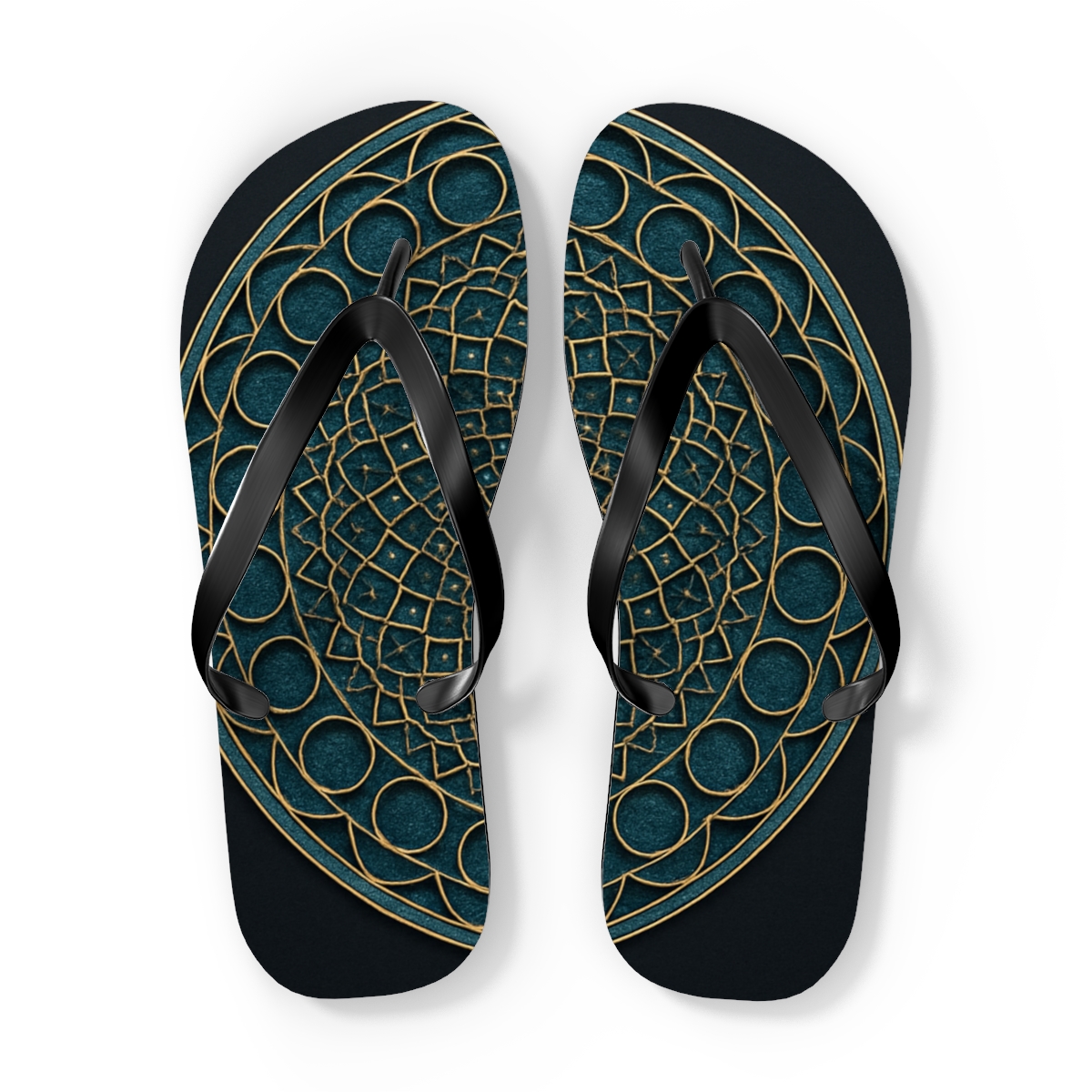 Harmonic Circle Lattice designer logo flip flops