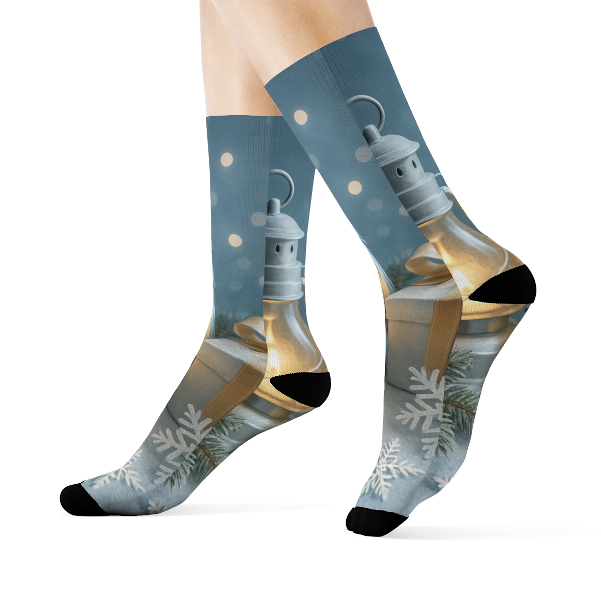 Midwinter Lantern Frost unique printed socks