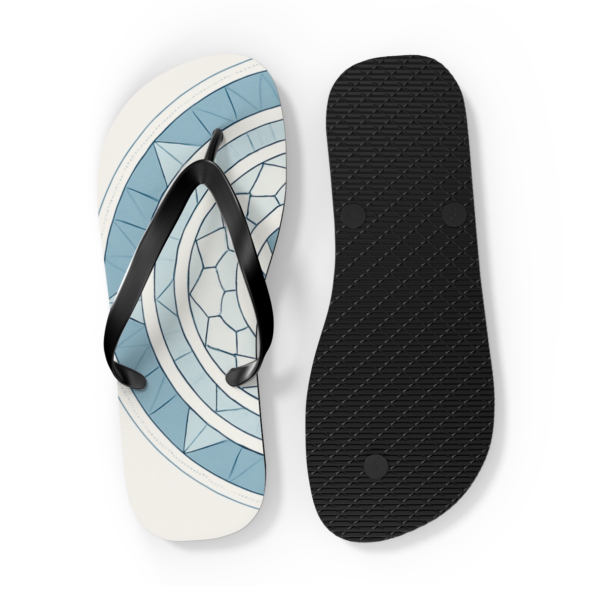 Polar Prism Lattice Mandala custom flip flops