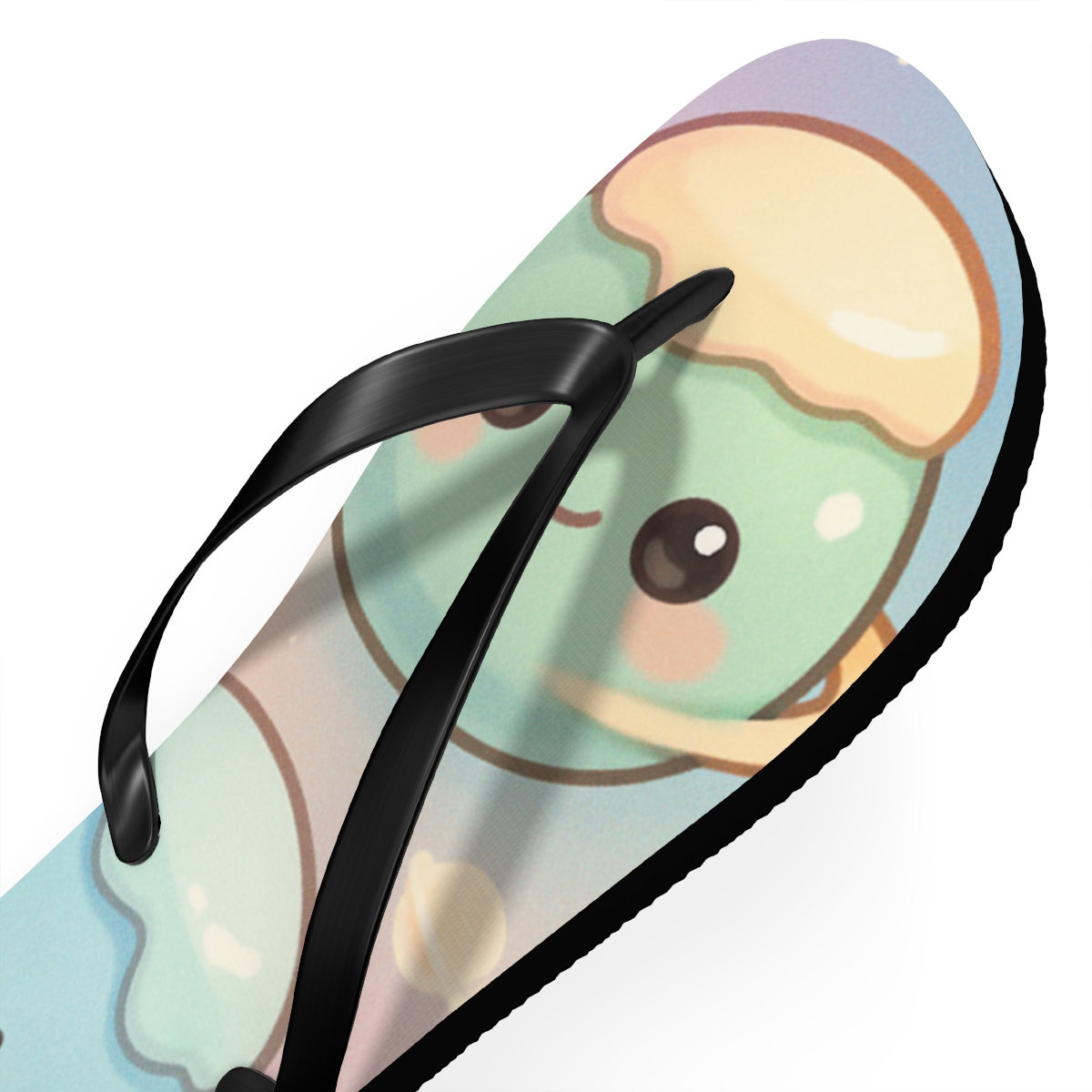 Pastel Planet Pudding Parade colorful rubber flip flops