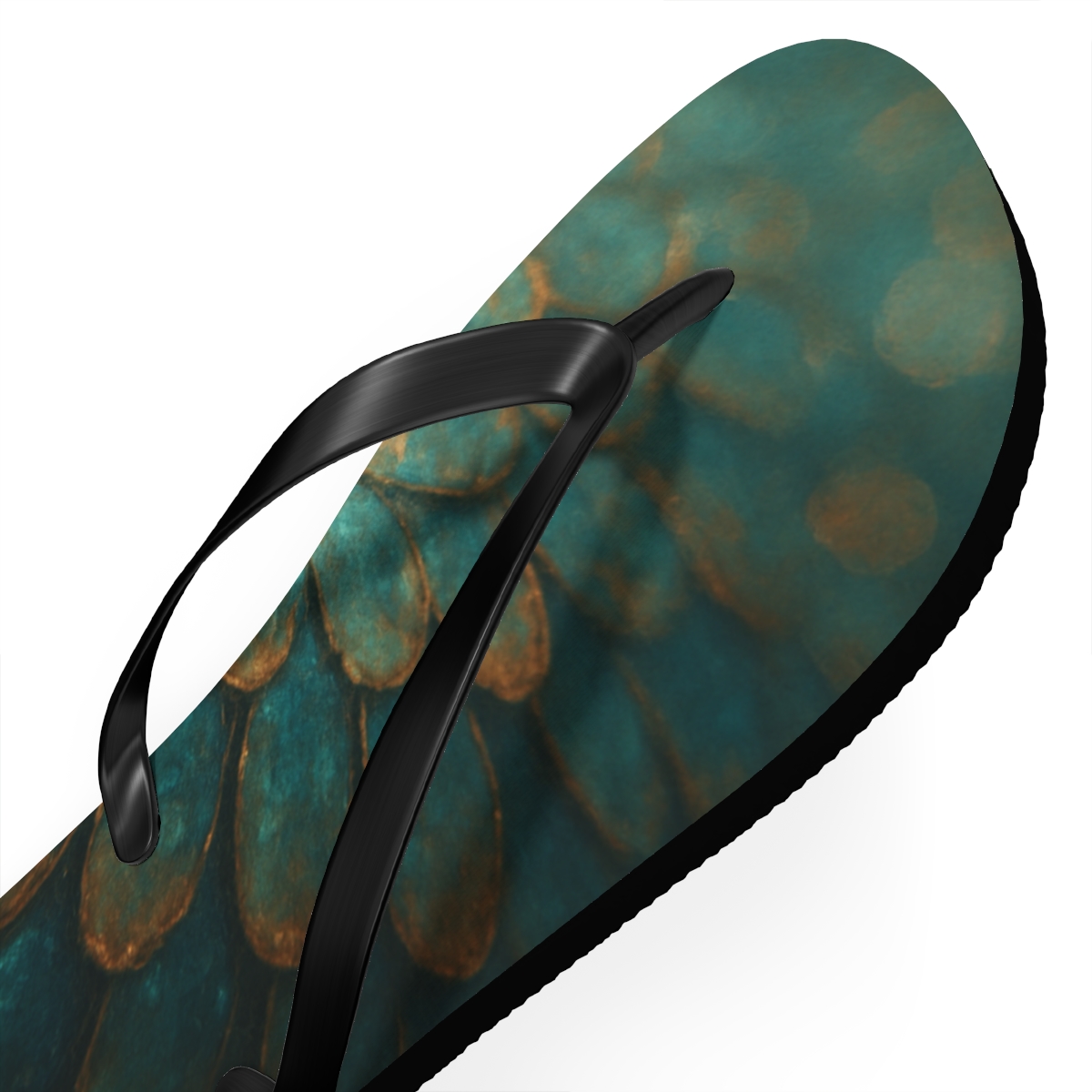 Iridescent Beetle Mosaic personalized beach flip flops
