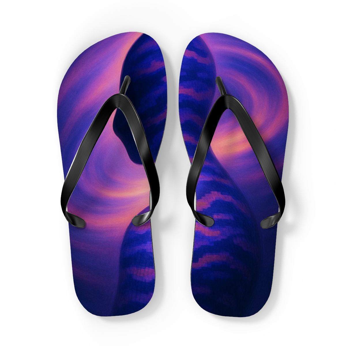 Cuttlefish Chromatic Code colorful rubber flip flops