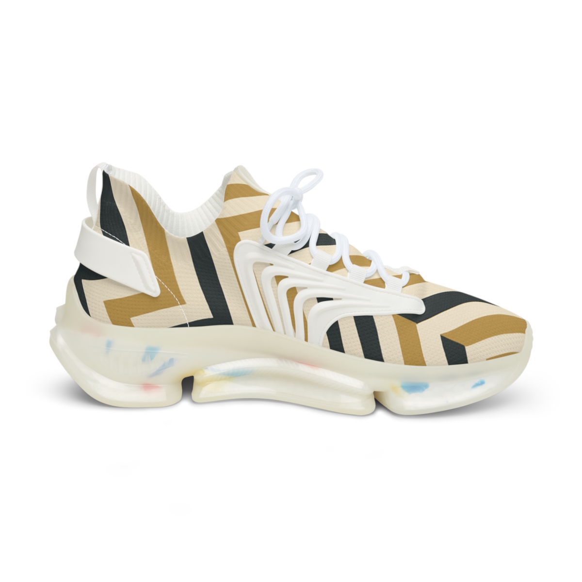 Chevron Step Grid personalized athletic sneakers