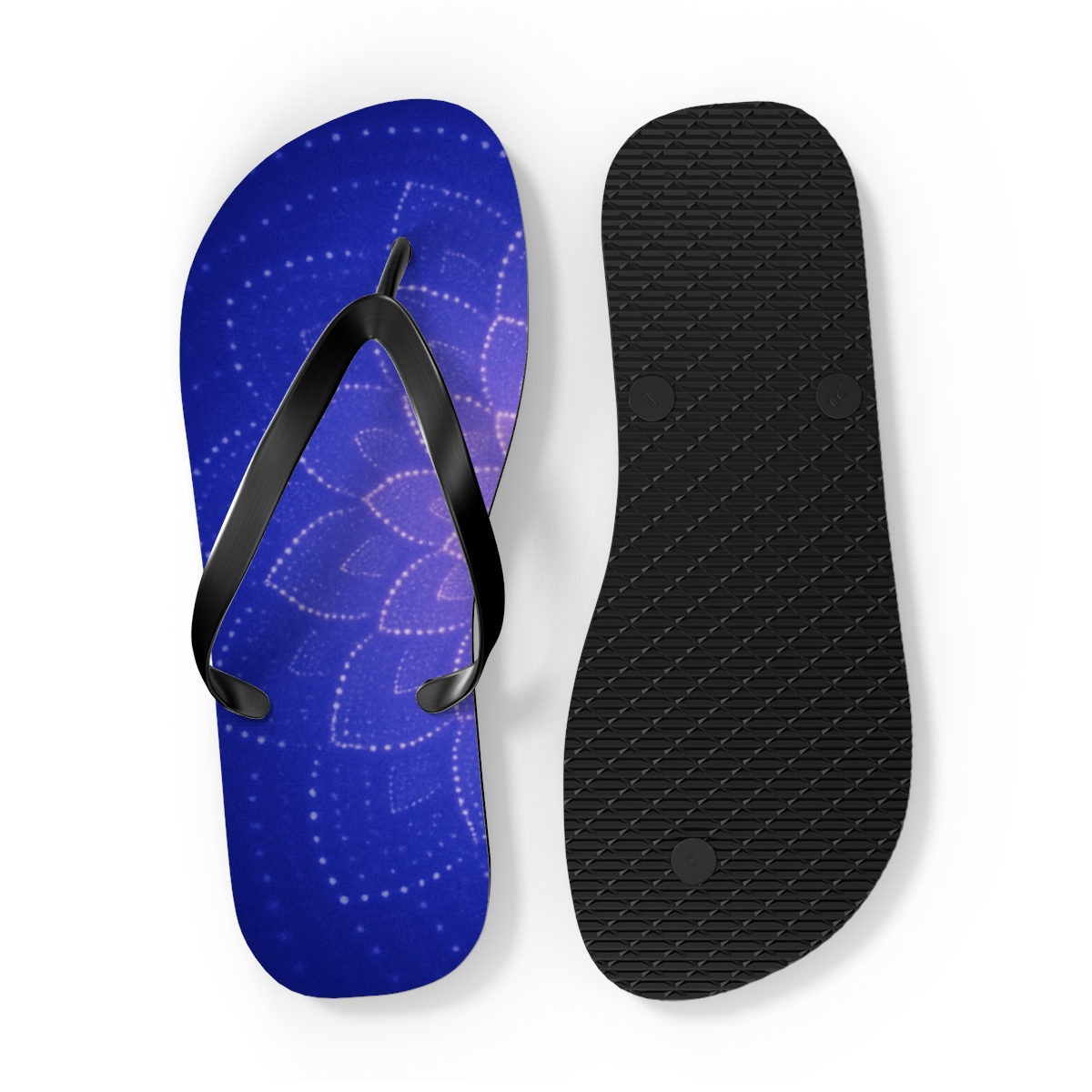 Camellia Dot Halo Sequence designer logo flip flops