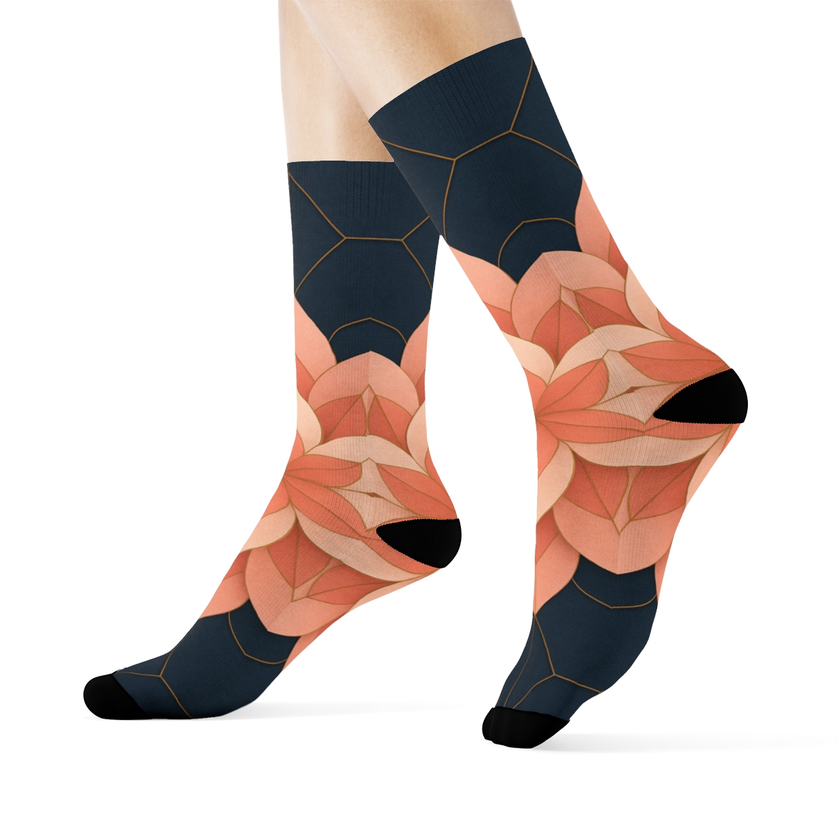 Camellia Facet Rosette sports performance socks