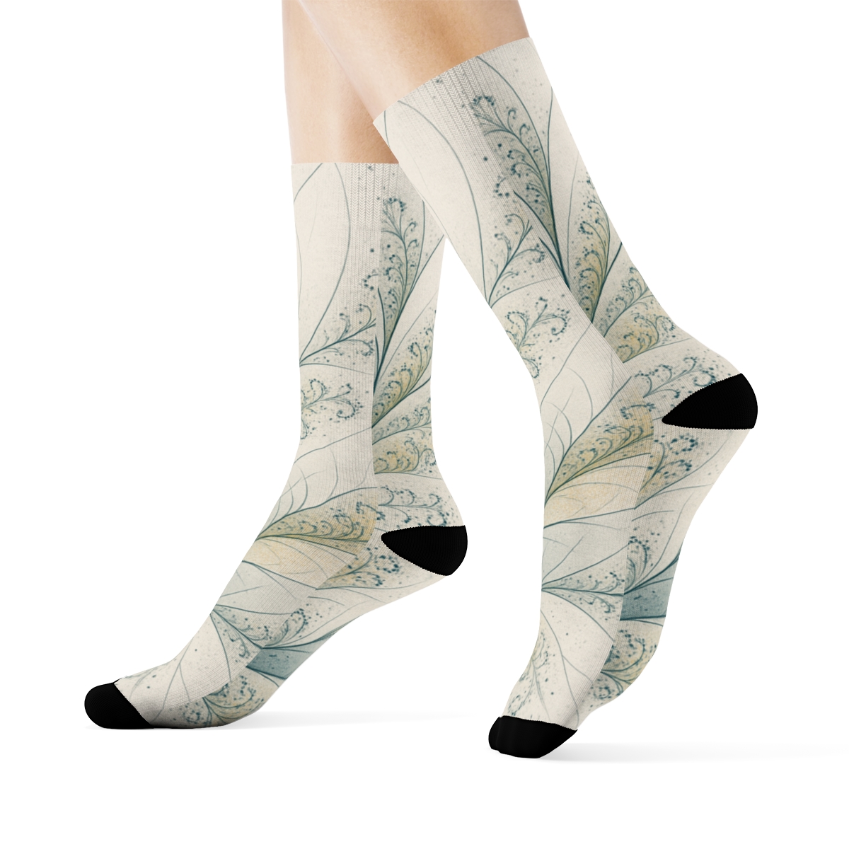 Camellia Fractal Drift Array unique printed sockscustom socks