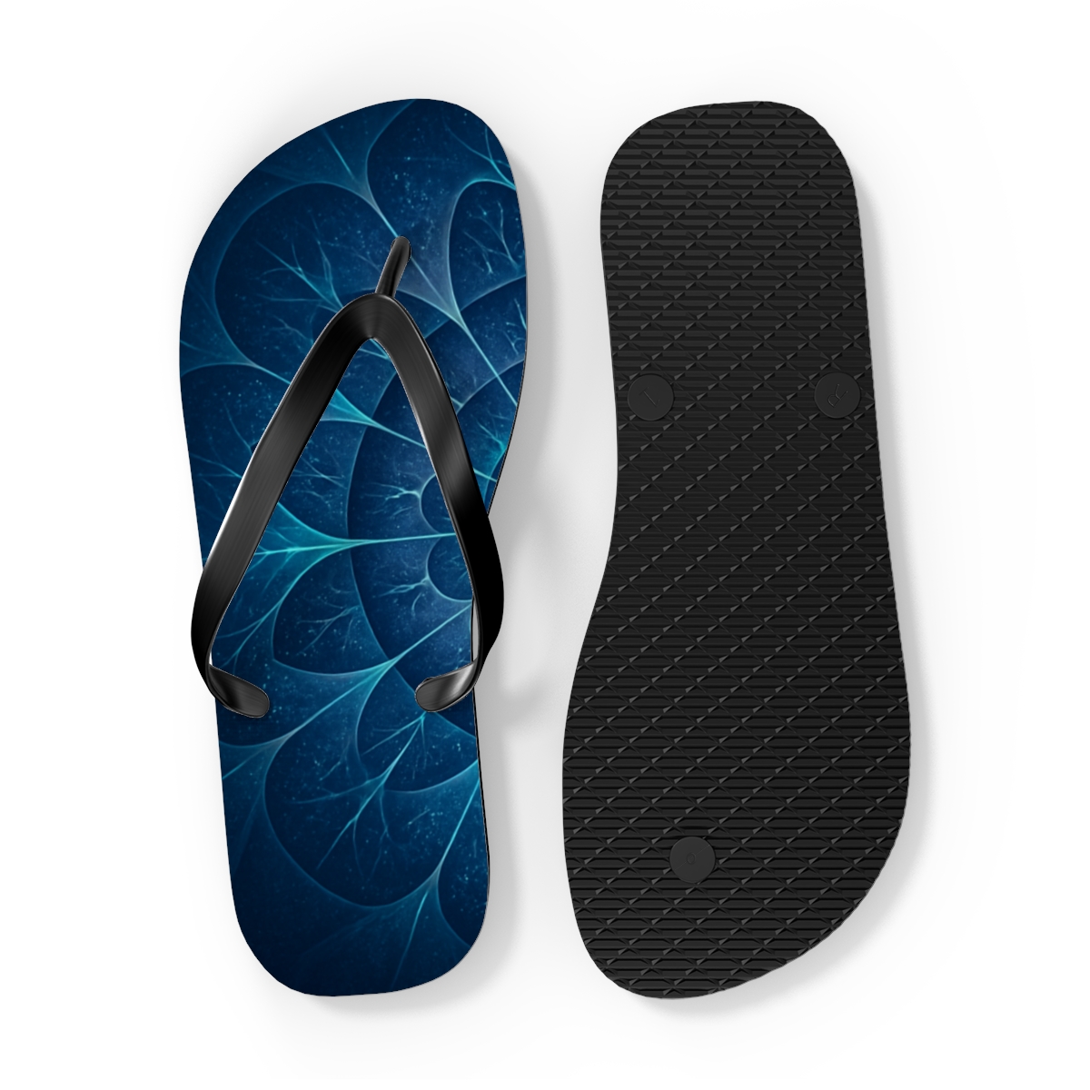 Camellia Fractal Halo Array colorful rubber flip flops