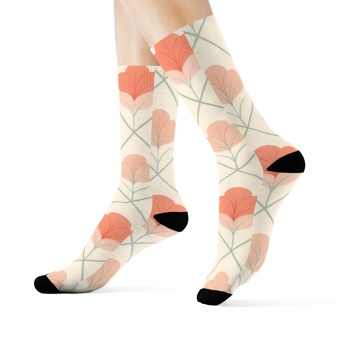 Camellia Lattice Bloom trendy colorful socks