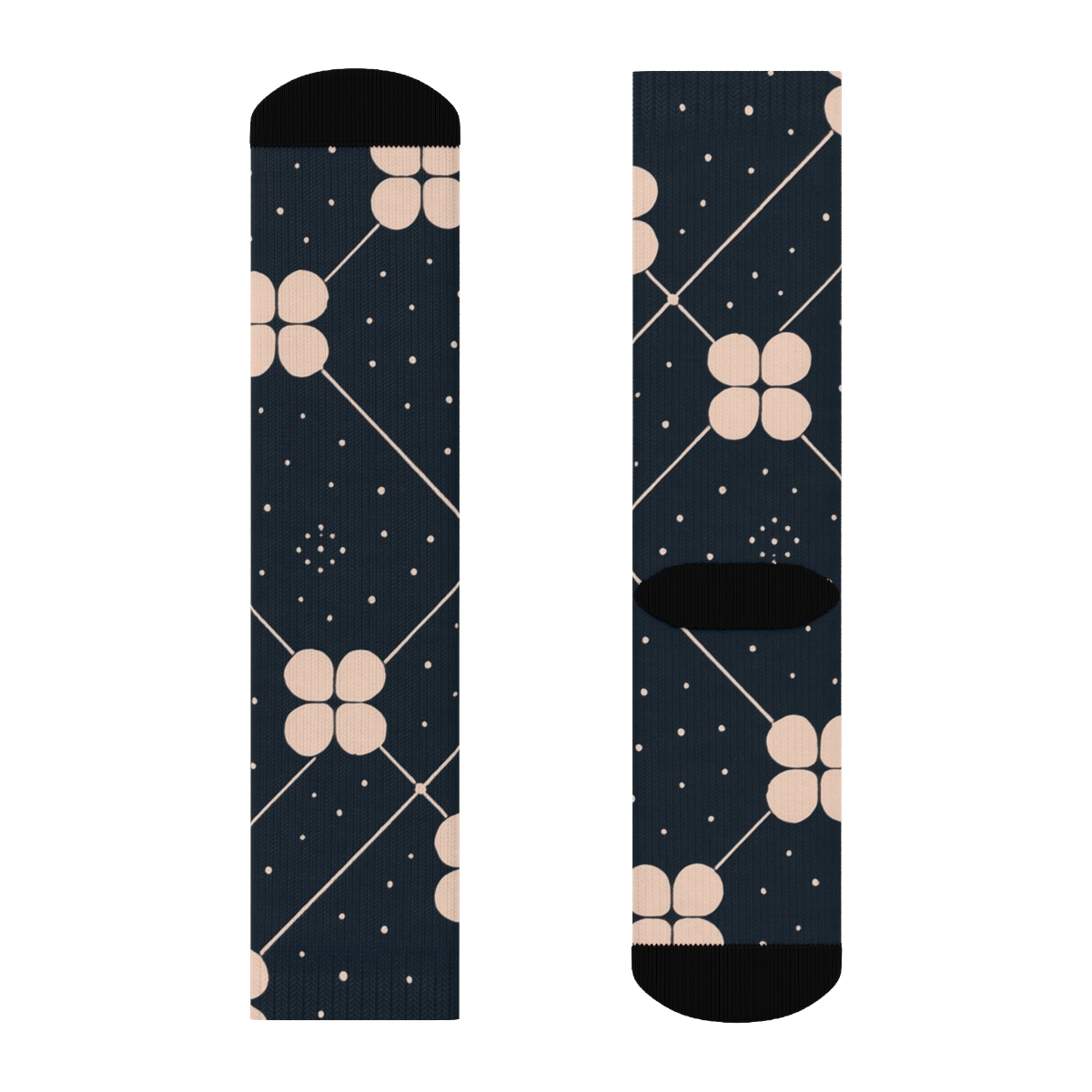 Camellia Lattice Constellation unique printed sockscustom socks