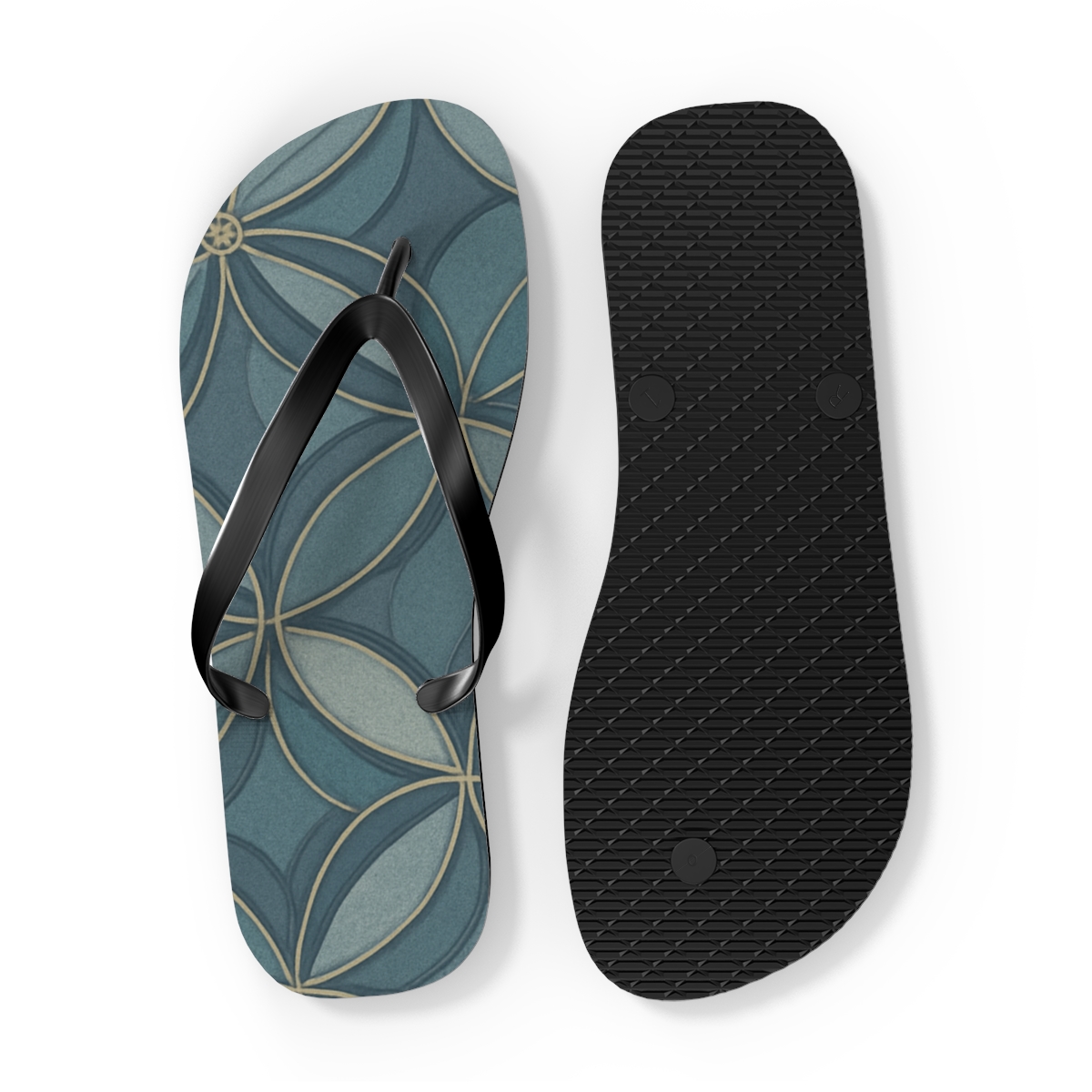 Camellia Lattice Drift colorful rubber flip flops
