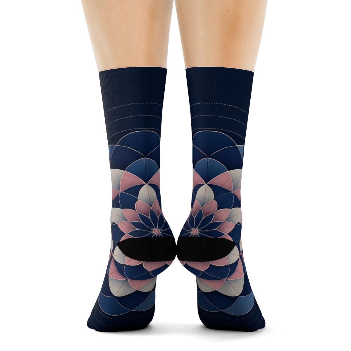 Camellia Orbit Rosette unique printed sockscustom socks