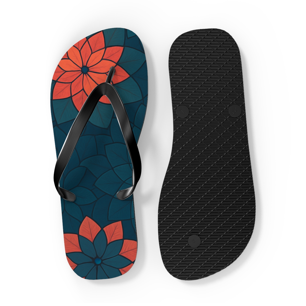 Camellia Polygon Bloomfield personalized beach flip flops