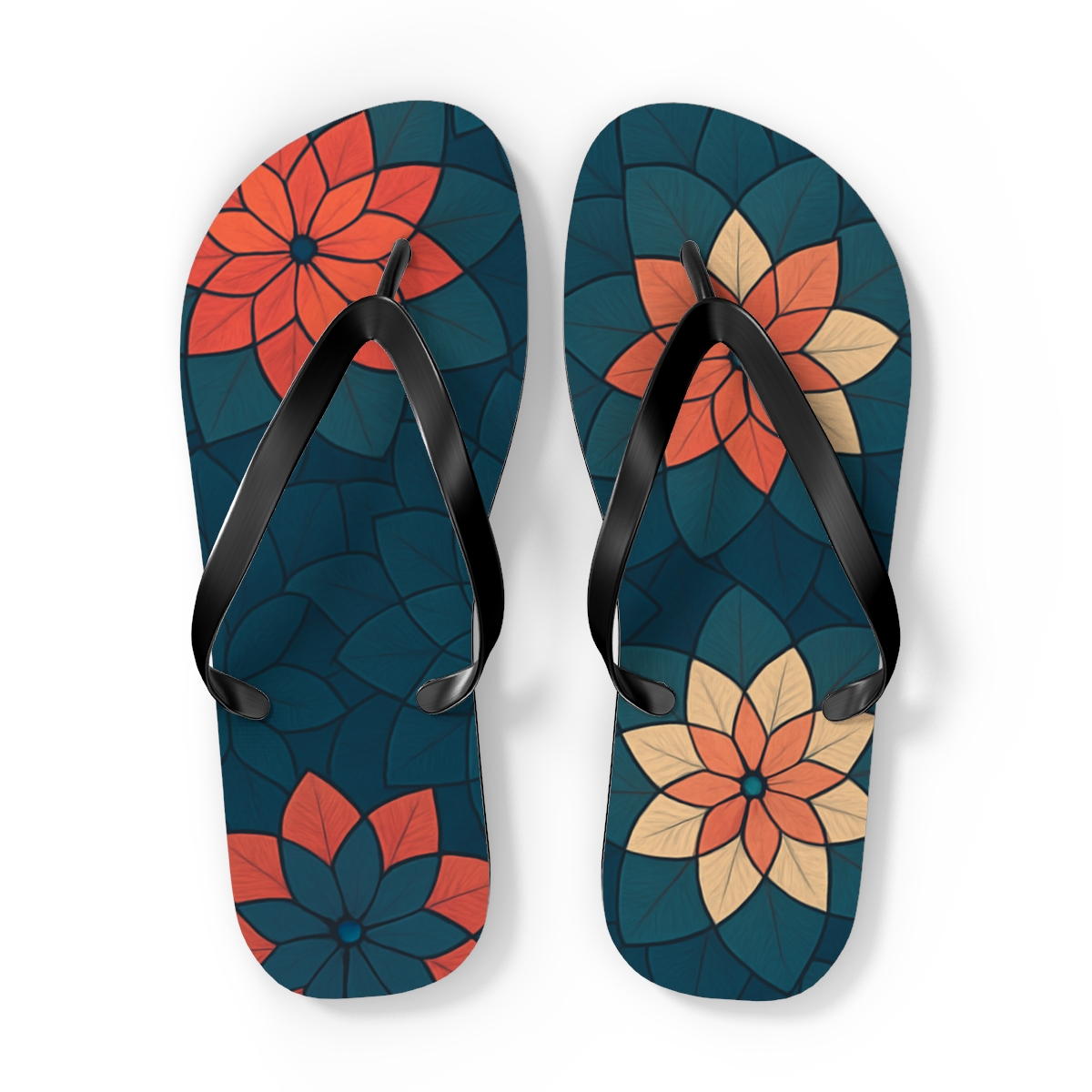 Camellia Polygon Bloomfield personalized beach flip flops