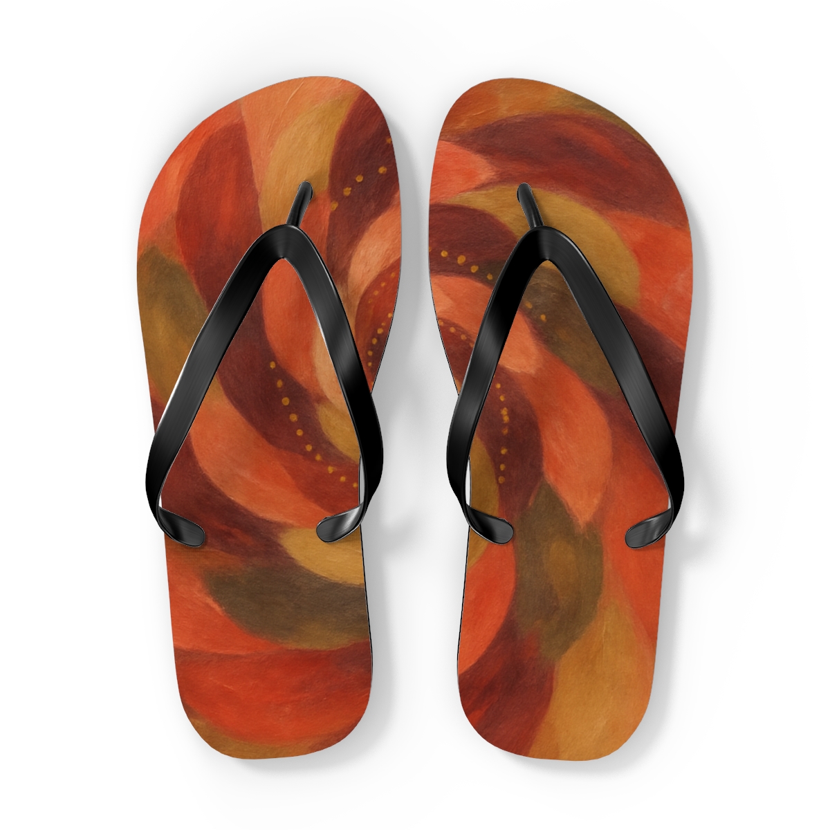 Camellia Pulse Spiral unique graphic flip flops