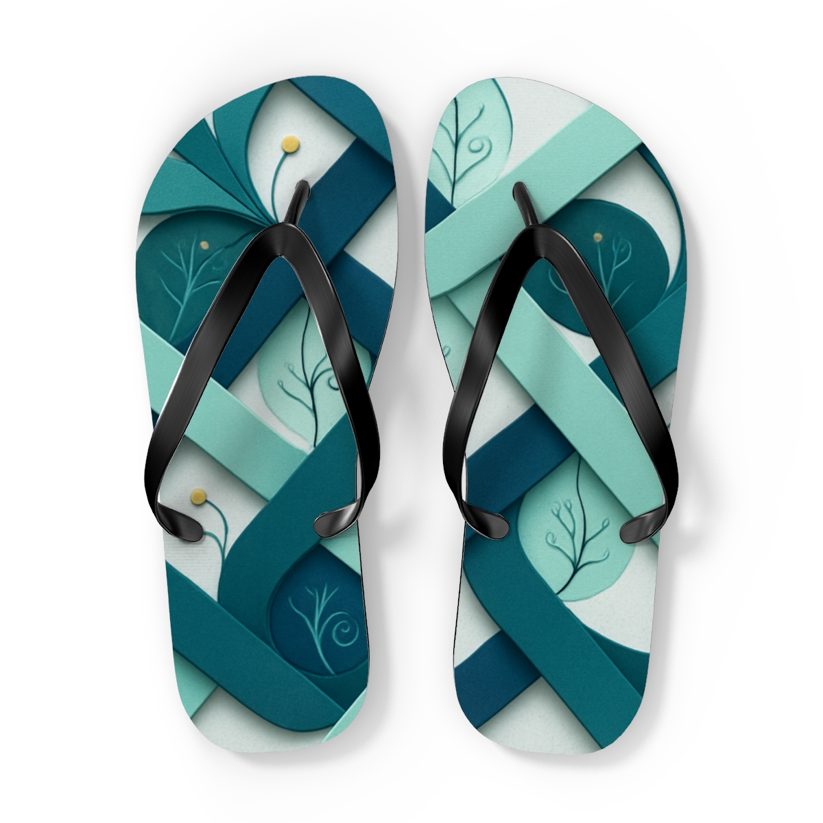 Camellia Ribbon Lattice trendy printed flip flops