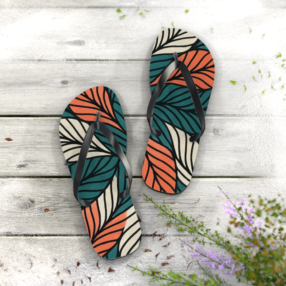 Camellia Tessellated Veinwave stylish summer flip flops