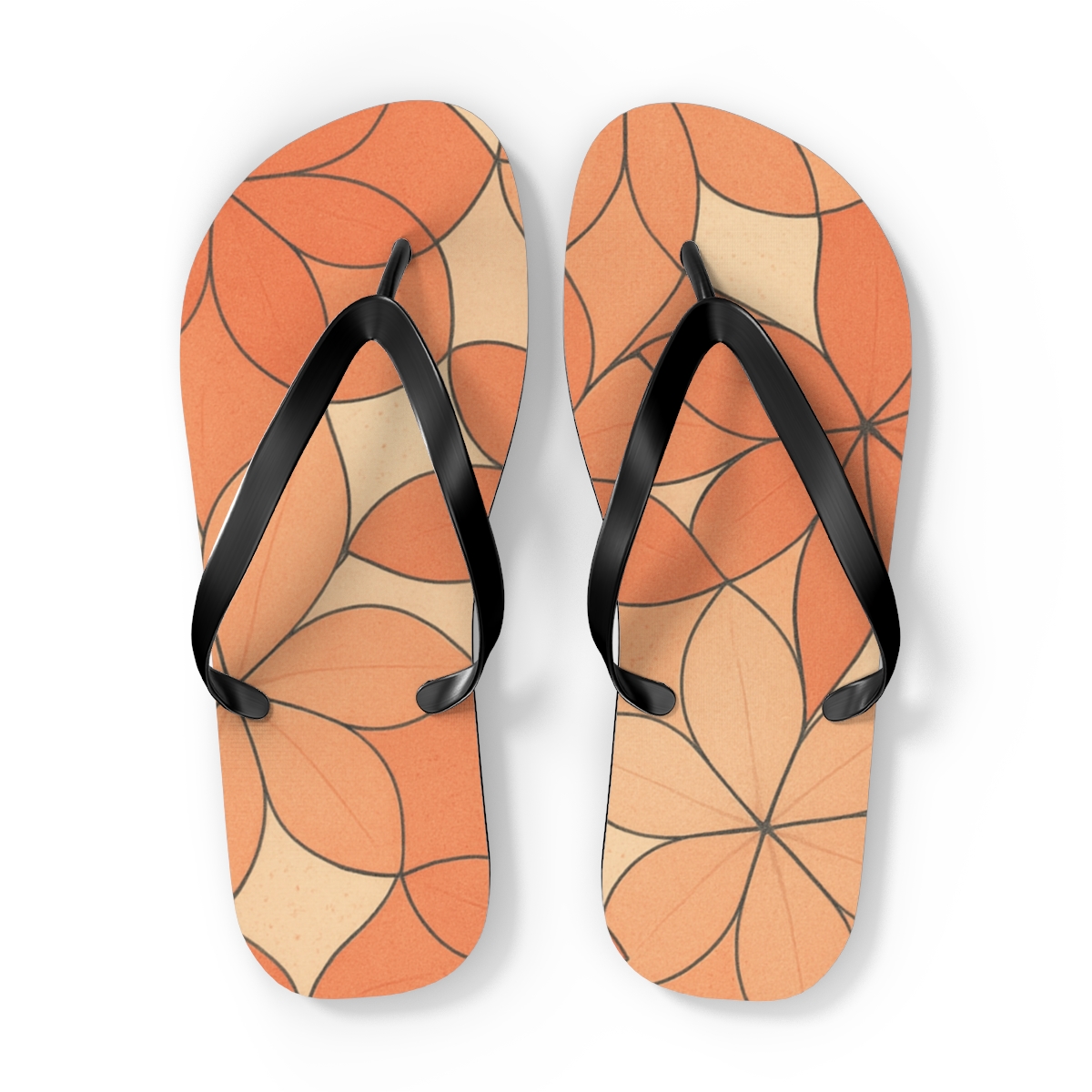 Camellia Tessellation Drift colorful rubber flip flops