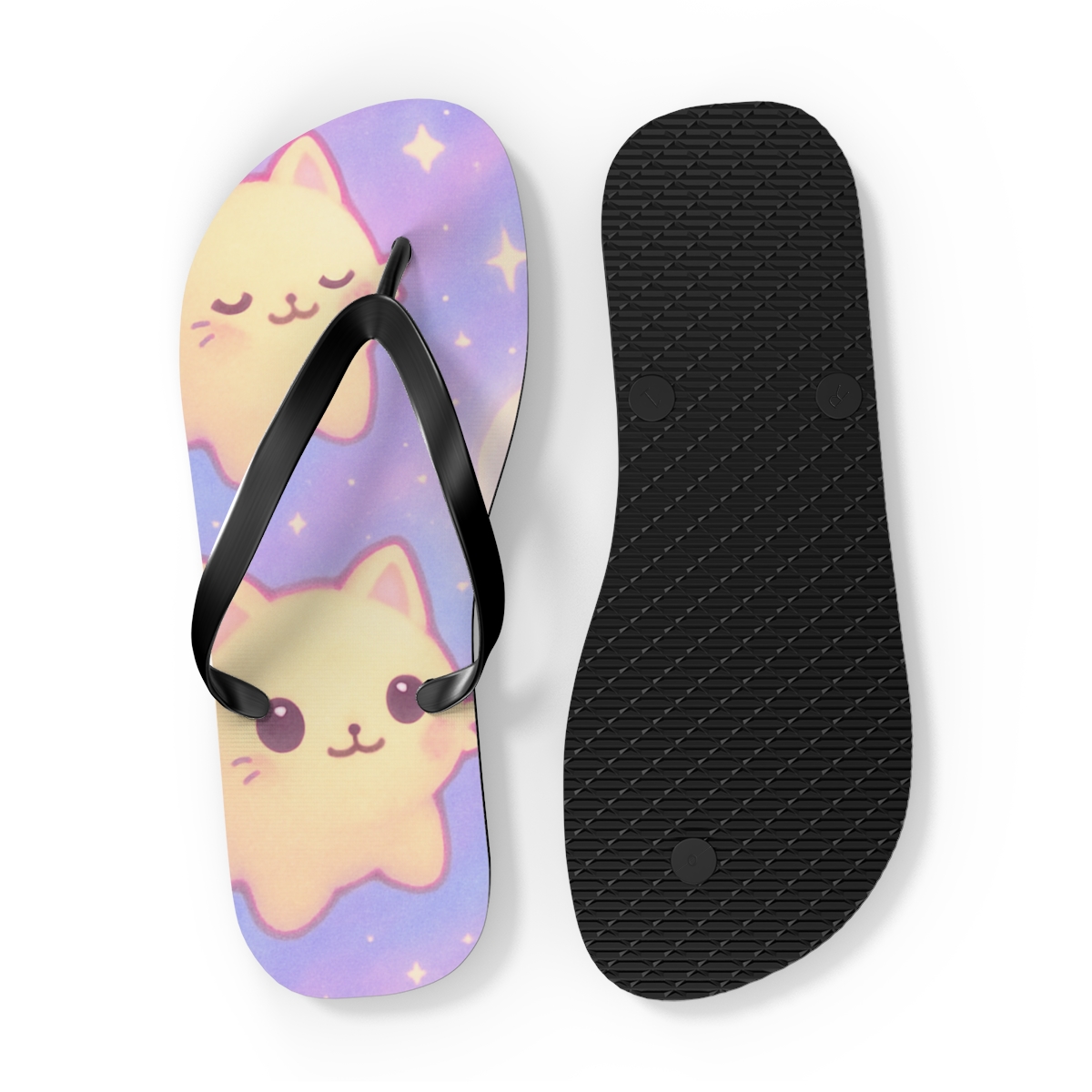 Candy Nebula Kitten Constellation custom flip flops