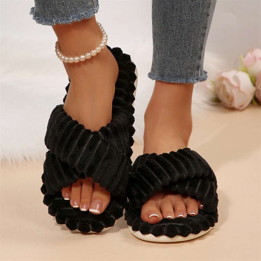 Casual Comfortable Memory Foam House Slides For Women