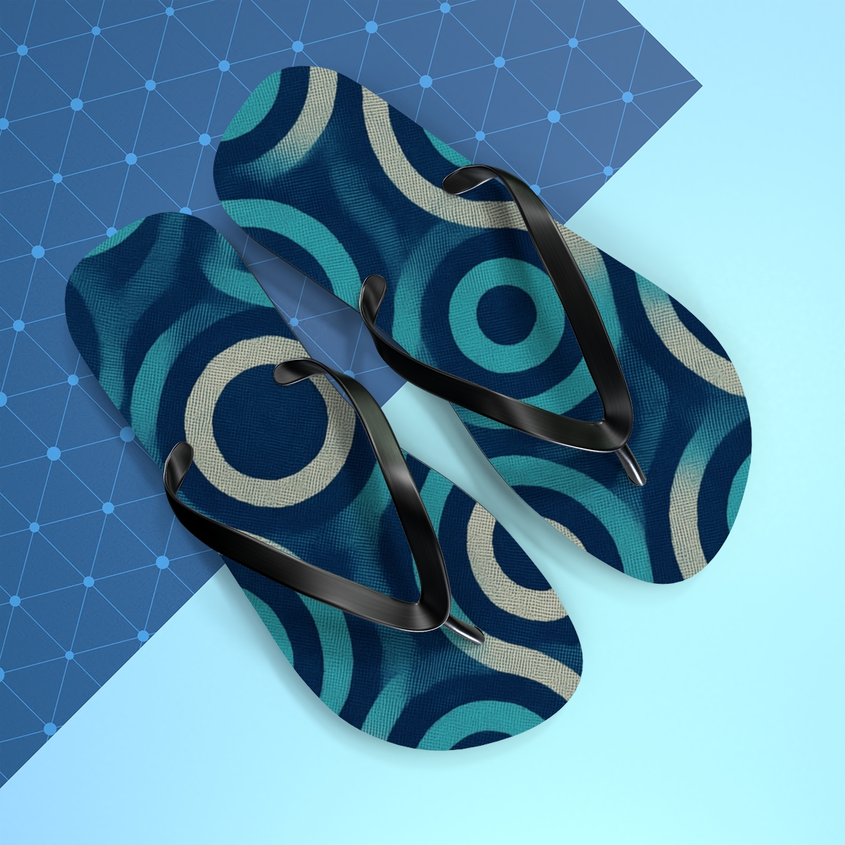 Moire Orbit Weave custom flip flops