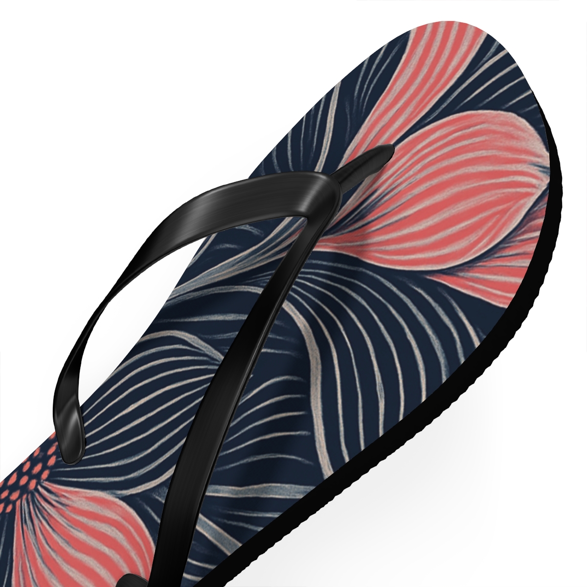 Poppy Petal Interference Weave soft sole flip flops