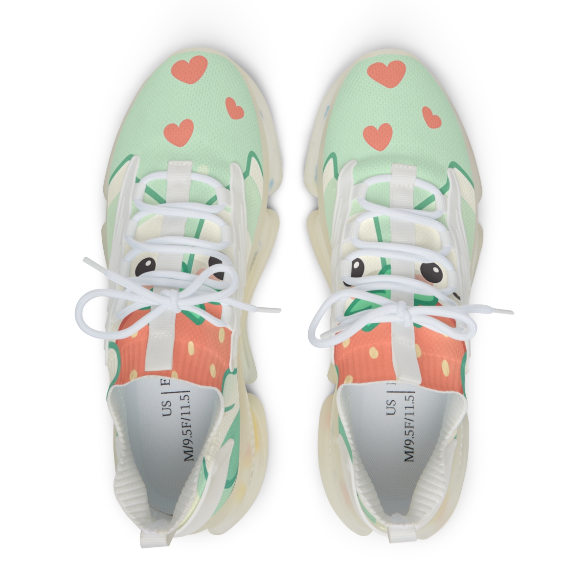 Mint Strawberry Milk Carton Buddies comfortable running sneakers