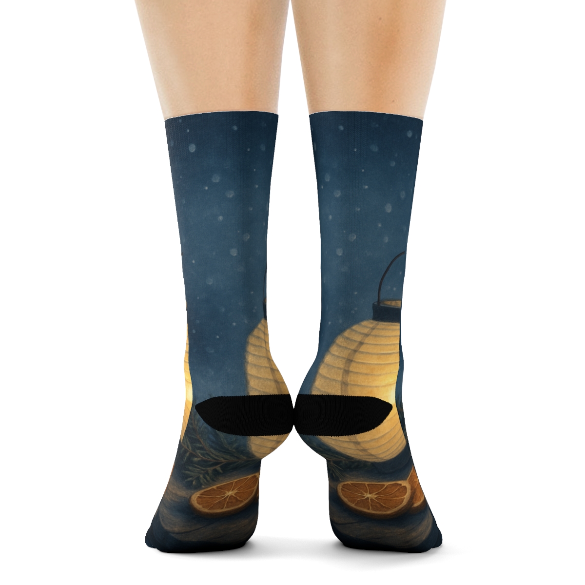 Lantern Lit Winter Solstice Quiet trendy colorful socks