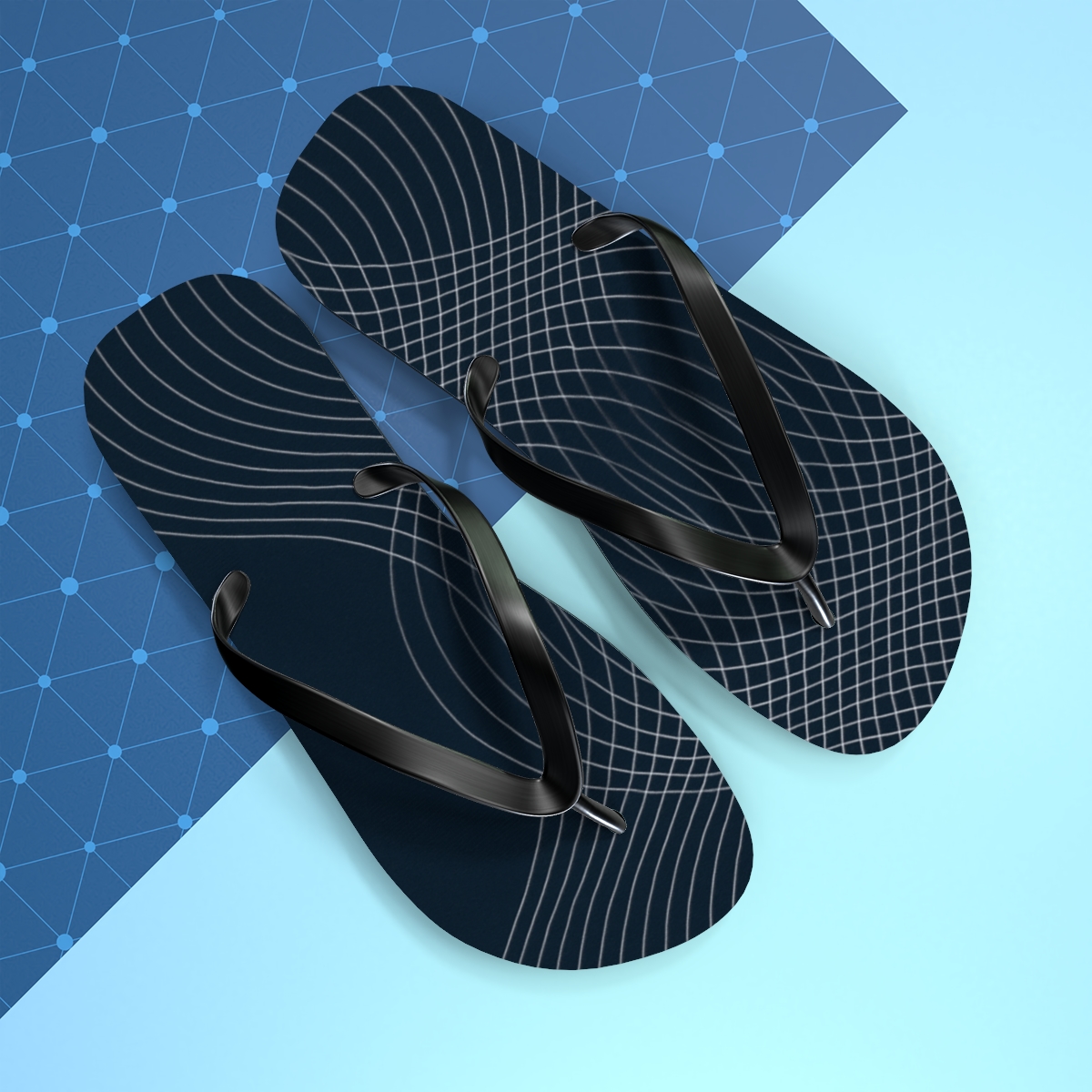 Moire Orbit Weave unique graphic flip flops
