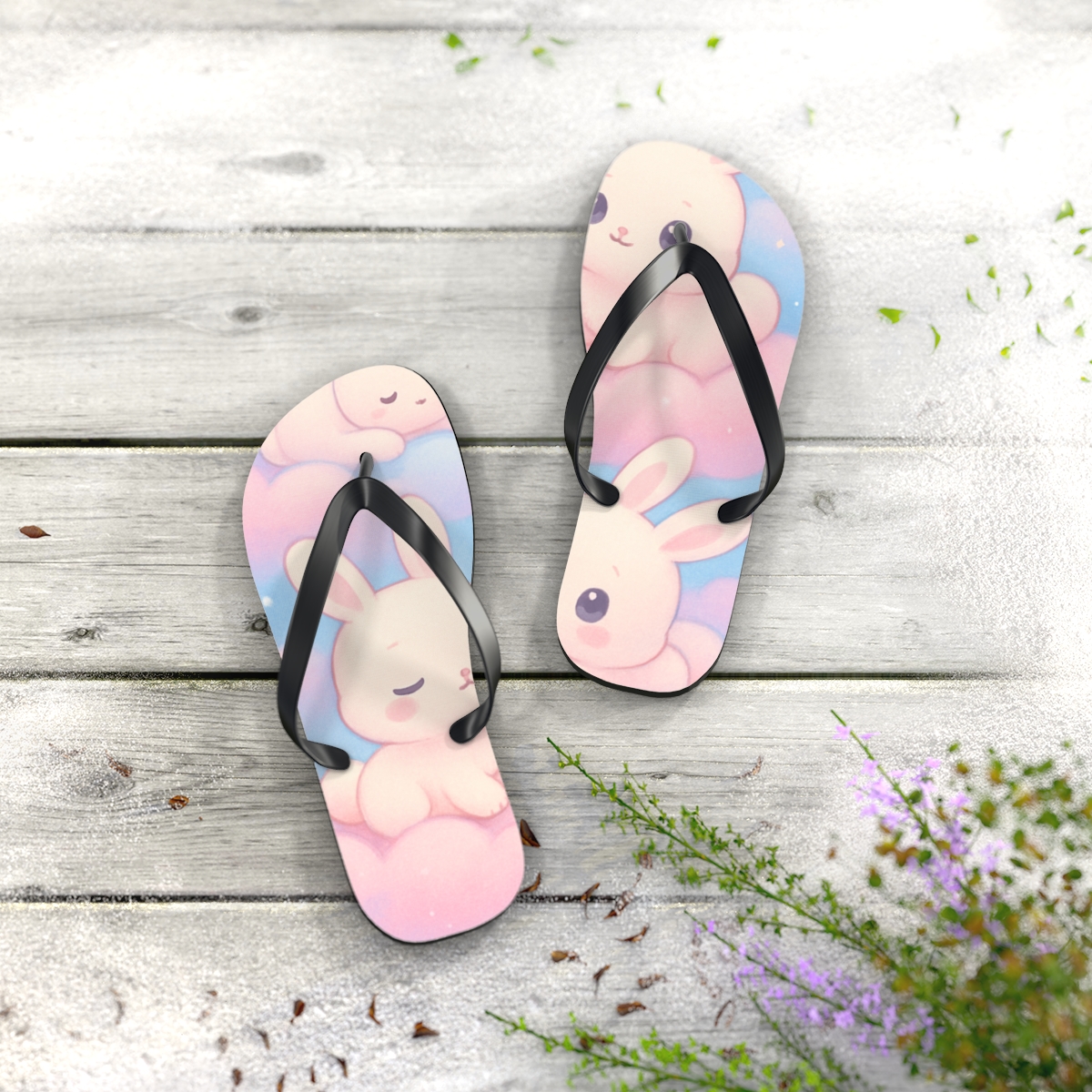 Pastel Dreamscape Flip Flops