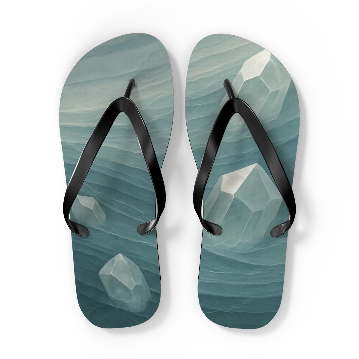 Fractured Quartz Wavefield unique graphic flip flops
