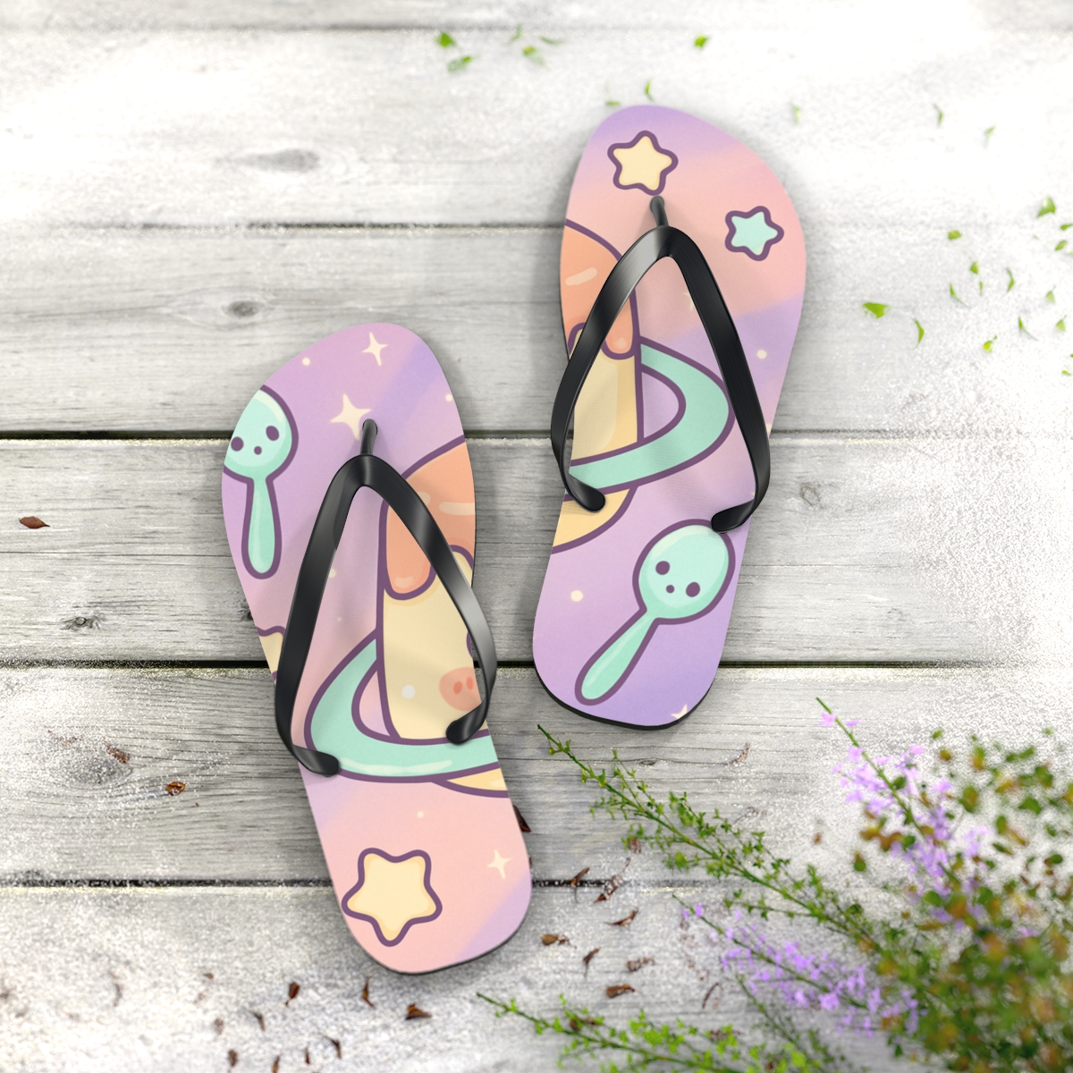Sleepy Planet Pudding Parade stylish summer flip flops